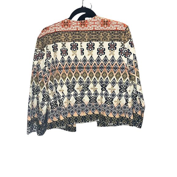 Positive Attitude Geometric Floral Print Jacket Women's L Lightweight Cotton - Picture 3 of 10